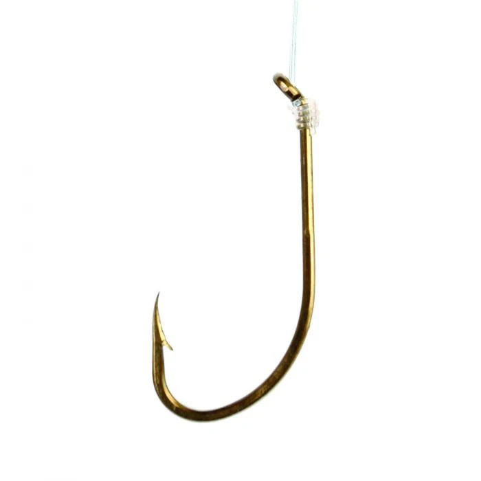 Eagle Claw Plain Shank Snelled Bronze Hooks Terminal Tackle 3 Eagle Claw Plain Shank Snelled Bronze Hooks Terminal Tackle