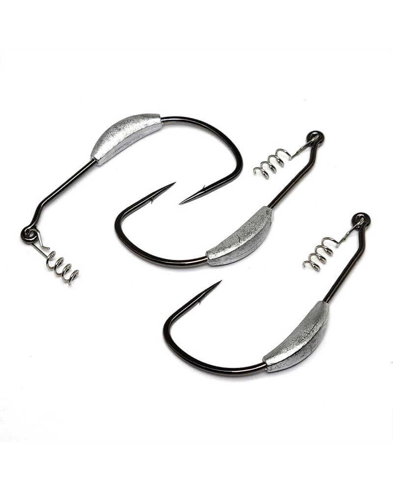 Gamakatsu Superline Spring Lock Weighted Hooks NS Black Terminal Tackle 5 Gamakatsu Superline Spring Lock Weighted Hooks NS Black Terminal Tackle