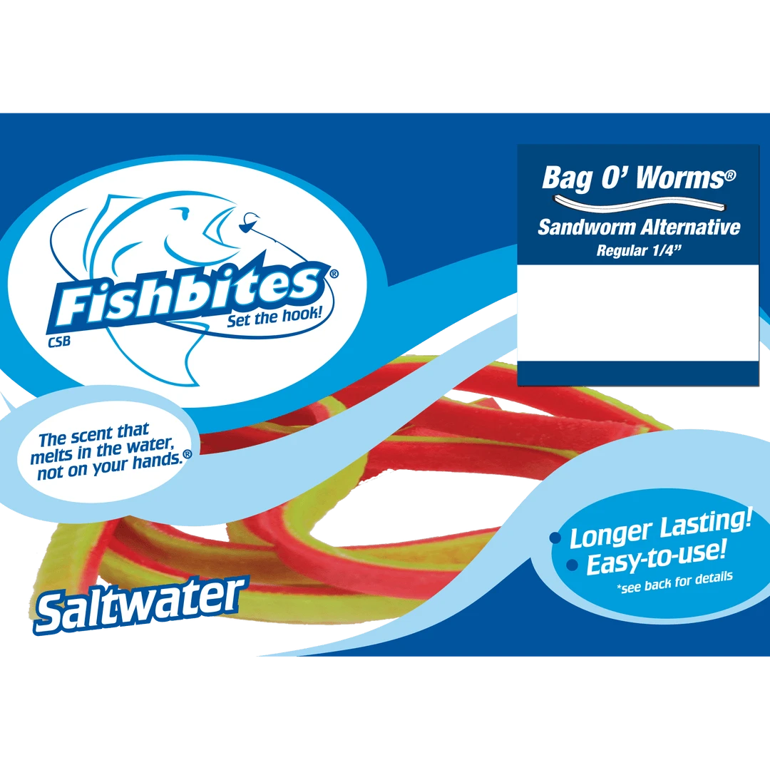 Fishbites Longer Lasting Bag O' Worms Soft Baits Lures 3 Fishbites Longer Lasting Bag O' Worms Soft Baits Lures