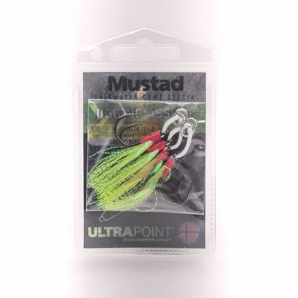 Mustad J-Assist4 Light Double Jigging Assist Rig Terminal Tackle 4 Mustad J-Assist4 Light Double Jigging Assist Rig Terminal Tackle