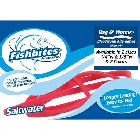 Fishbites Longer Lasting Bag O' Worms Soft Baits Lures 5 Fishbites Longer Lasting Bag O' Worms Soft Baits Lures