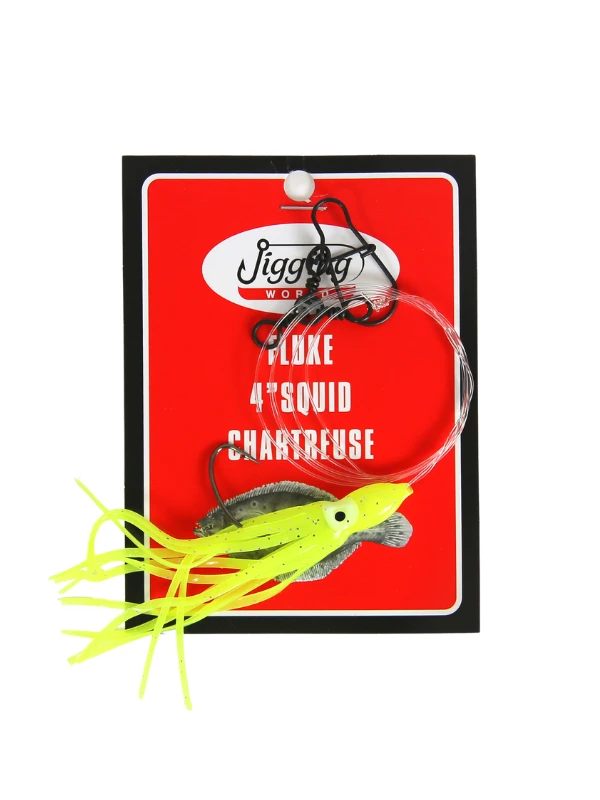 Terminal Tackle Jigging World Fluke Rigs With 4" Squid 4 Terminal Tackle Jigging World Fluke Rigs With 4" Squid