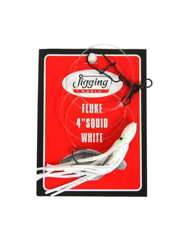 Terminal Tackle Jigging World Fluke Rigs With 4" Squid 3 Terminal Tackle Jigging World Fluke Rigs With 4" Squid
