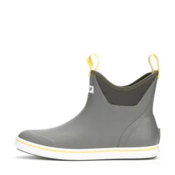 Xtratuf Men's 6" Ankle Deck Boots Gray/Yellow Apparel